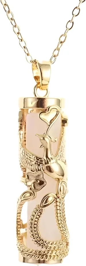 Exquisite Imitation Bamboo Jade Dragon Pillar Phoenix Necklace Suitable for Men and Women's Casual Charm Jewelry-T11