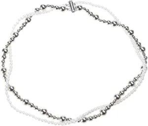 Exquisite Imitation Pearl Double Layers Necklace Crystal Choker Chain Vintage Clavicle Chain Party Wedding Jewelry Gift