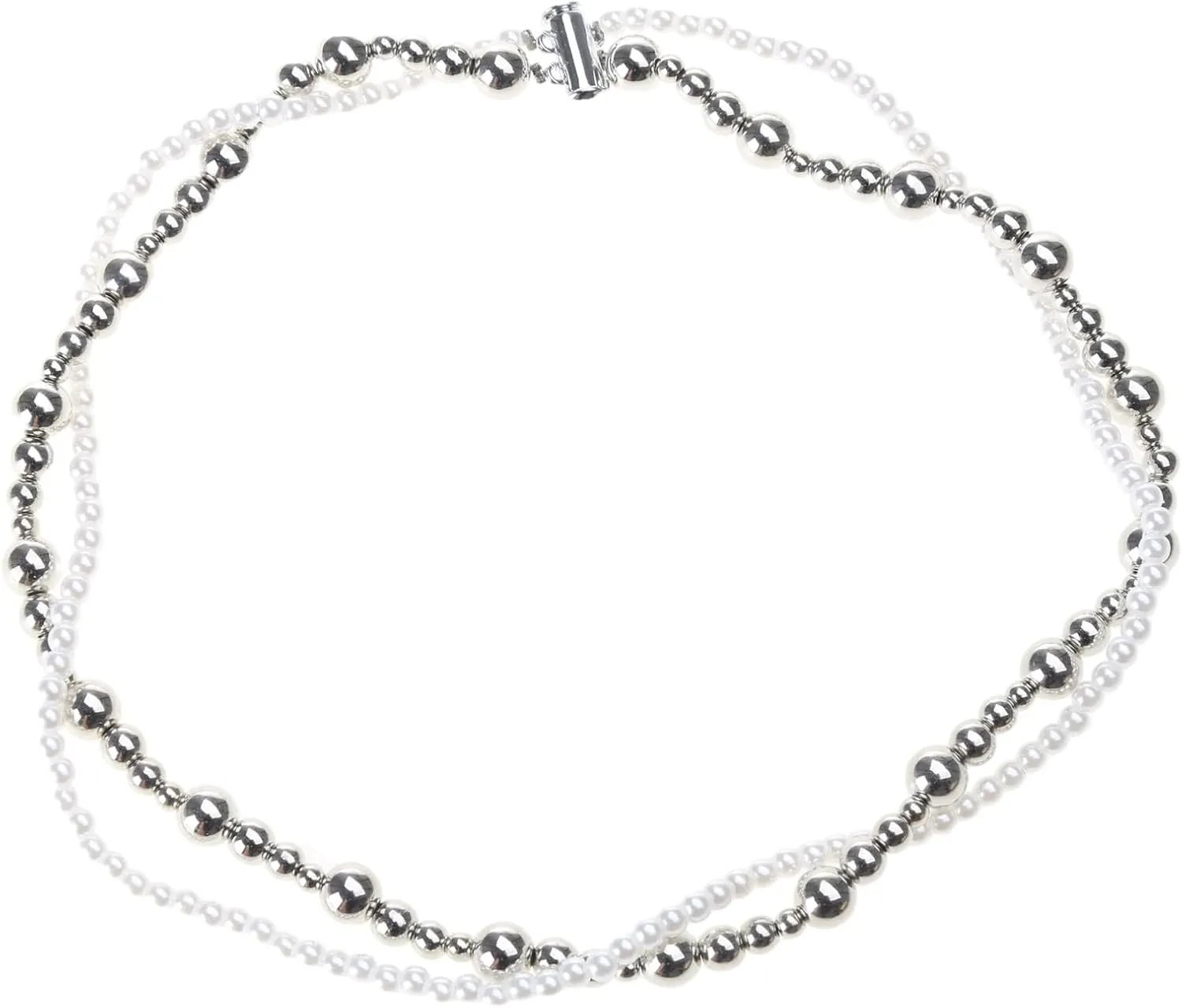 Exquisite Imitation Pearl Double Layers Necklace Crystal Choker Chain Vintage Clavicle Chain Party Wedding Jewelry Gift