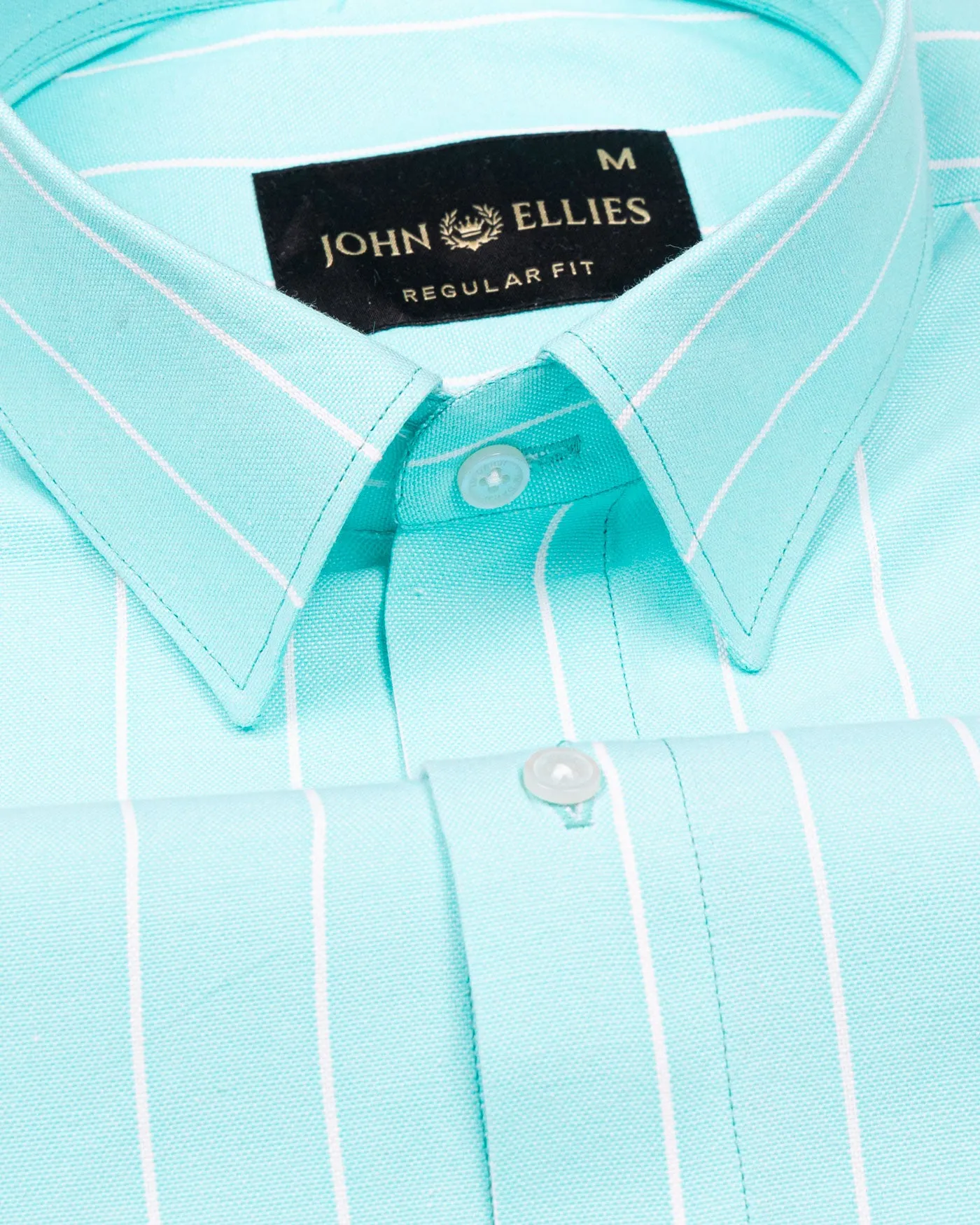 Fabroza Green Stripe Oxford Cotton Shirt