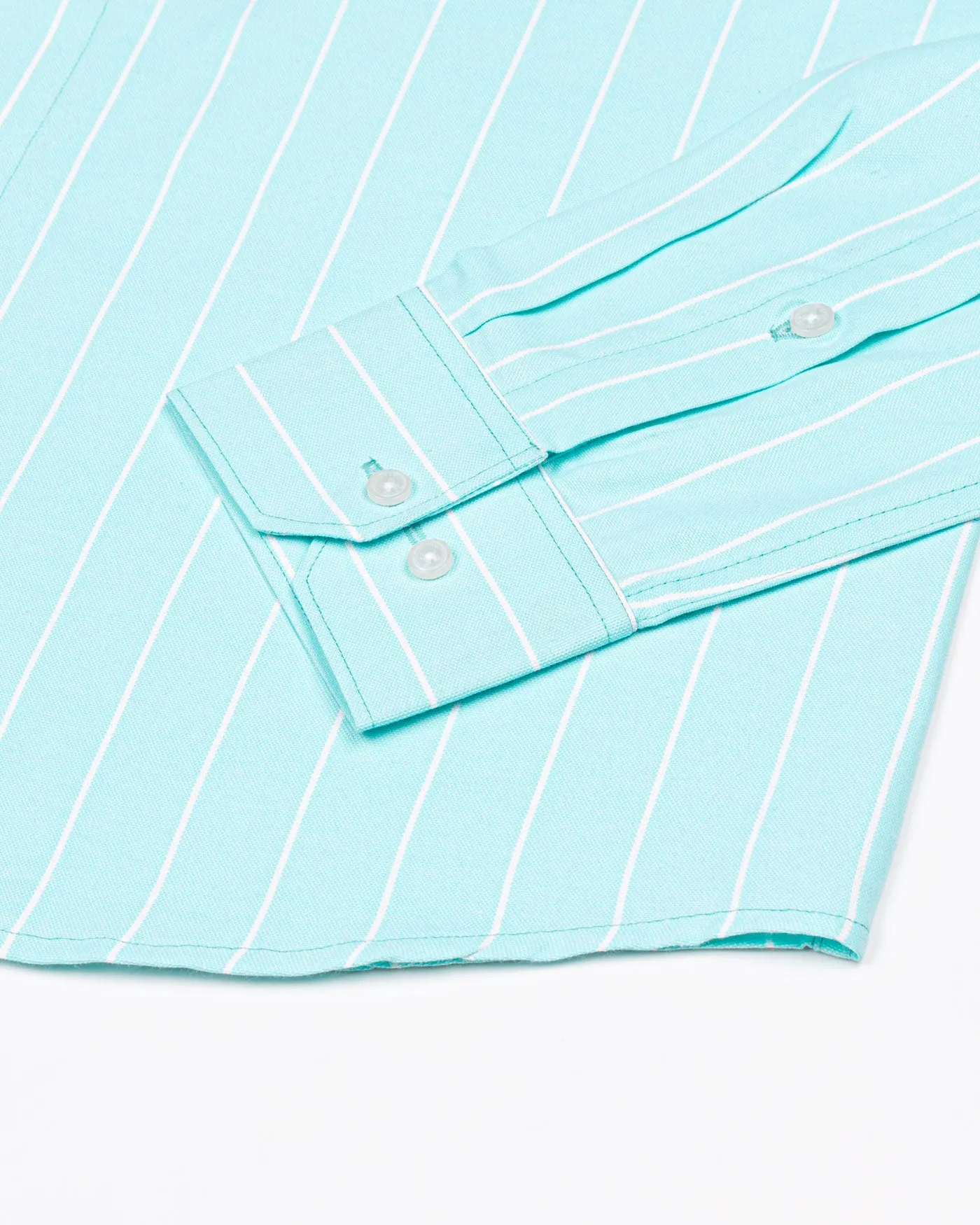 Fabroza Green Stripe Oxford Cotton Shirt