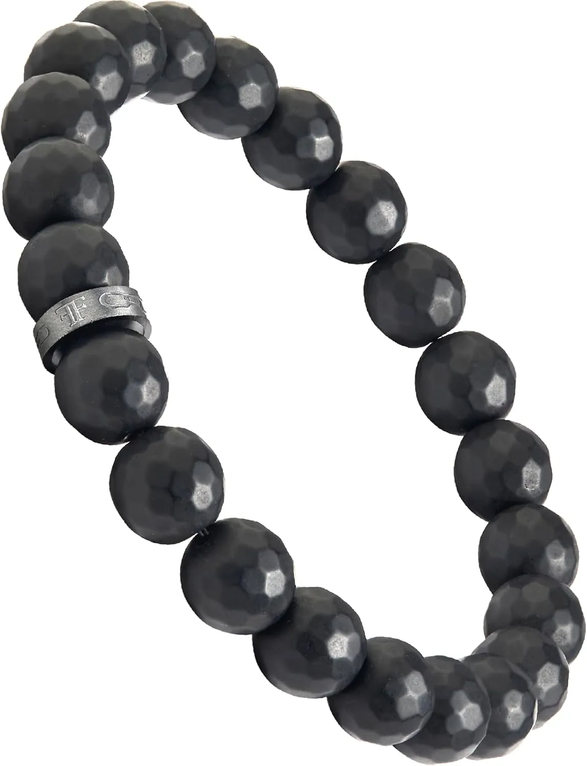 Forge & Foundry Faceted Matte Black Onyx Stone Beaded Bracelet | Custom Signature Stainless Steel Bead | Pindar | 8mm and 10mm Bead Desgins | Refined Hand-Crafted Jewelry