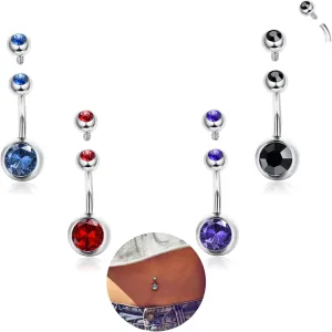 G23 Titanium Belly Button Rings 14G Internally Threaded Belly Ring Round Clear Belly Button Ring for Women Men 10 MM Colorful Grade 23 Titanium Belly Button Piercing Belly Jewelry Gift