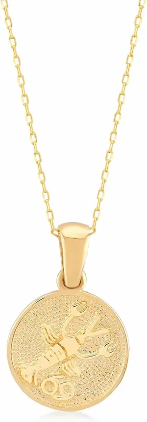 Gelin 14K Solid Gold Zodiac Sign Necklace for Women