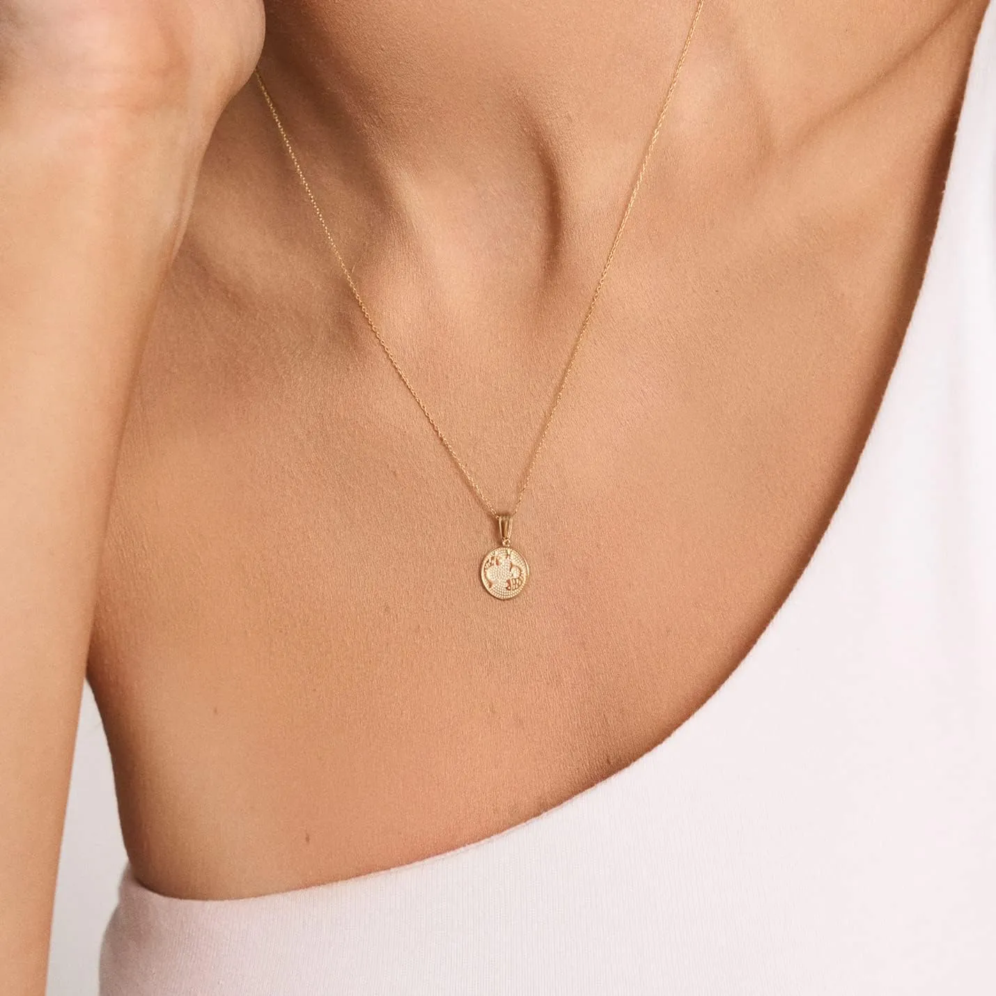 Gelin 14K Solid Gold Zodiac Sign Necklace for Women