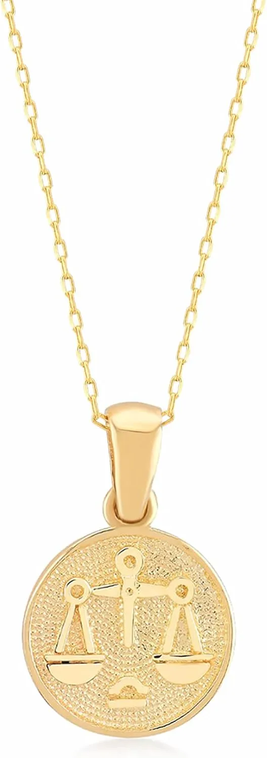 Gelin 14K Solid Gold Zodiac Sign Necklace for Women