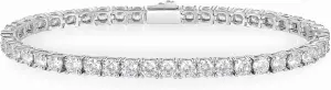 Gemsme 3/4/5mm Tennis Bracelet, 18k White Gold Plated 3MM/4MM/5MM Iced Out Round Cubic Zirconia Tennis Bracelet for Women Men 6.5/7/7.5 Inches