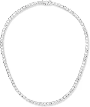 Gemsme 4.0mm CZ Tennis Necklace, 18K White/Yellow Gold Plated 4.0mm Round Cubic Zirconia Classic Tennis Necklace 16-24 Inches