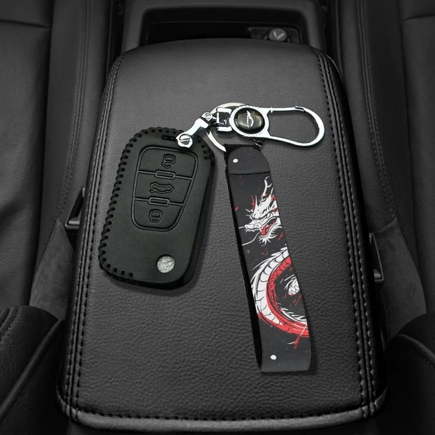 GIFTPUZZ Wristlet Keychain Neoprene Hand Wrist Lanyard Keyring Key Chains Metal Rings Clip Keys Holder for Women Men Kids