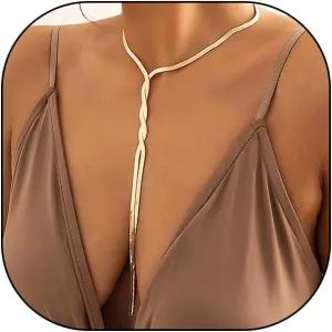 GIGB PBDK Plated Gold Snake Chain Necklace,Charming Twisted Long Y Clavicular Chain,Aesthetic Valentine's Day Jewelry Gift for Women Lover