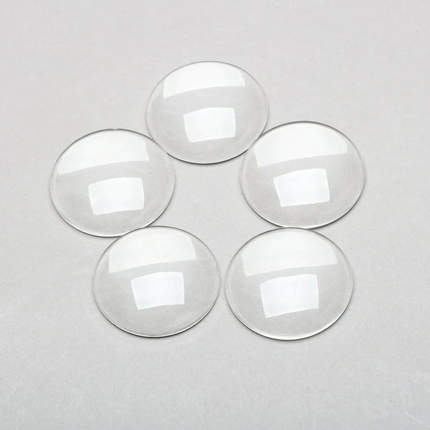 Glass Cabochons Dome Tiles, 10PCS 30mm, Thickness 7mm, Clear Round Flat Back Dome Cabochons Set for DIY Craft Photo Charms, Cameo Pendants, Rings, Necklace and Jewelry Making