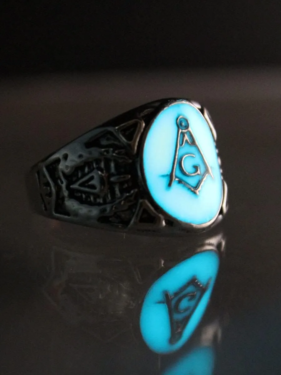 glow ring and Accepted Masons Ring men women Glowing Ring Luminous rings gift Glow In The Dark Jewelry 7Z11C (11)