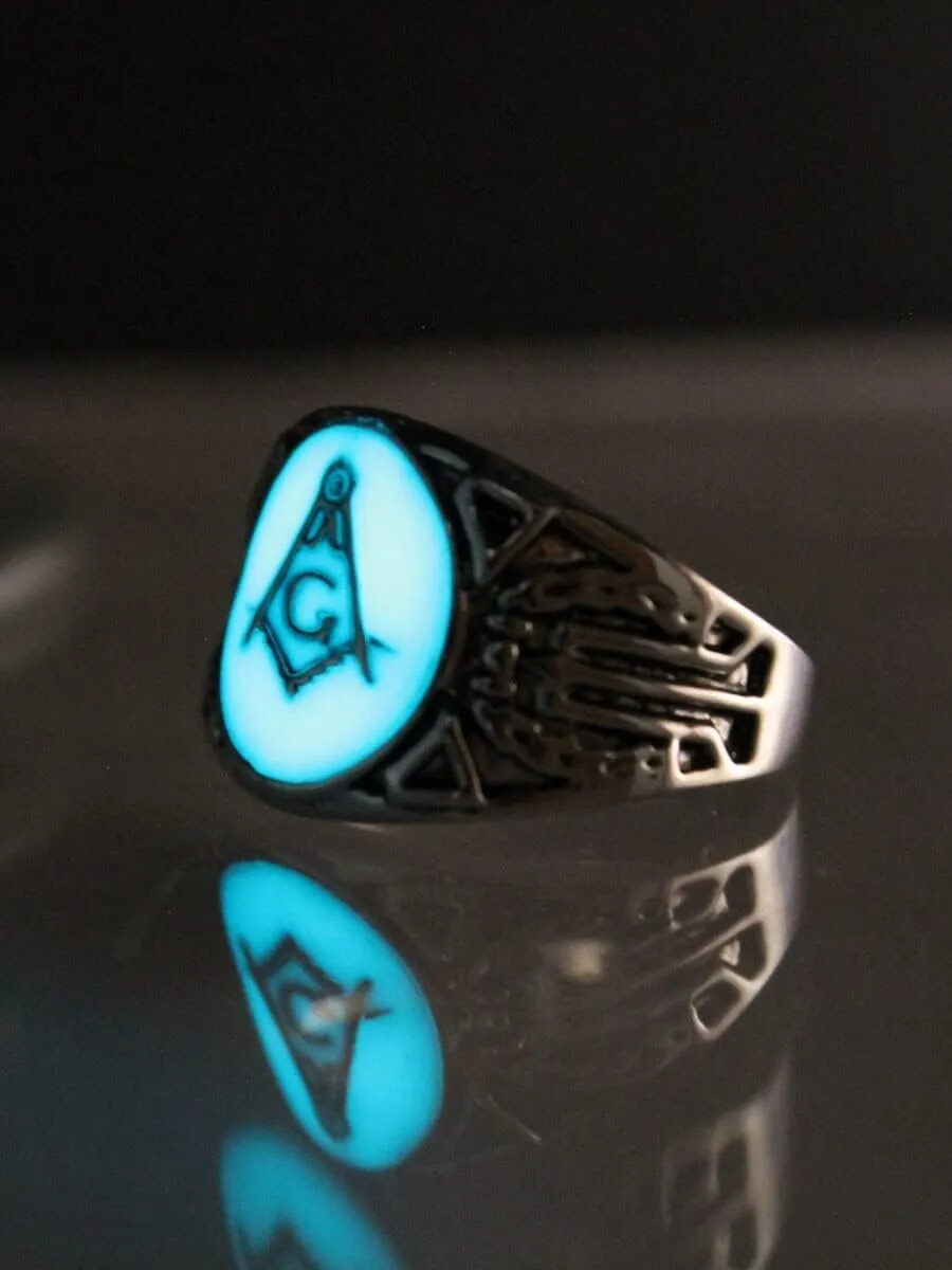 glow ring and Accepted Masons Ring men women Glowing Ring Luminous rings gift Glow In The Dark Jewelry 7Z11C (11)