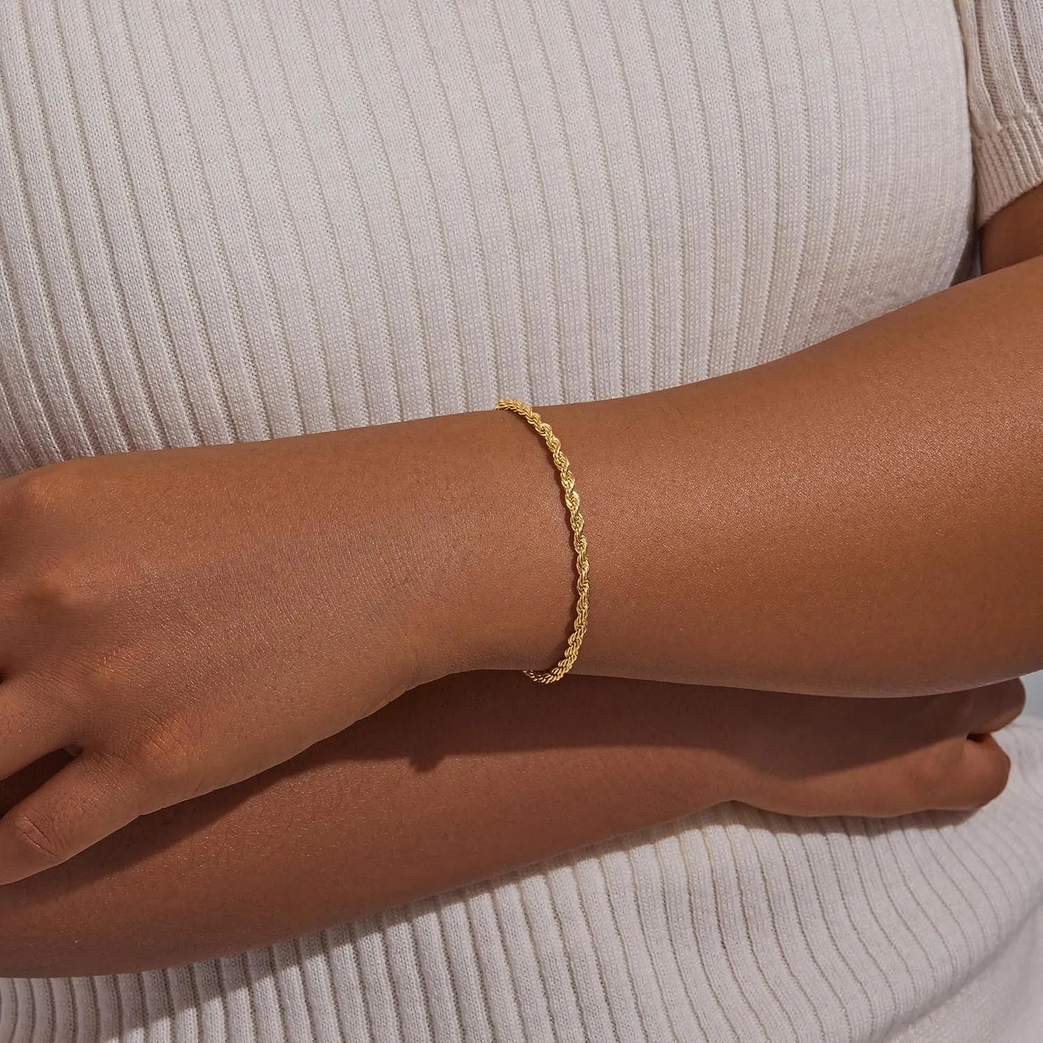 Gold Bracelets for Women, Dainty Gold Jewelry Gifts for Women, 14k Gold Bracelets for Women Non Tarnish, Trendy Gold Bracelet Waterproof, Gold Accessories for women