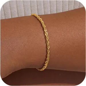 Gold Bracelets for Women, Dainty Gold Jewelry Gifts for Women, 14k Gold Bracelets for Women Non Tarnish, Trendy Gold Bracelet Waterproof, Gold Accessories for women