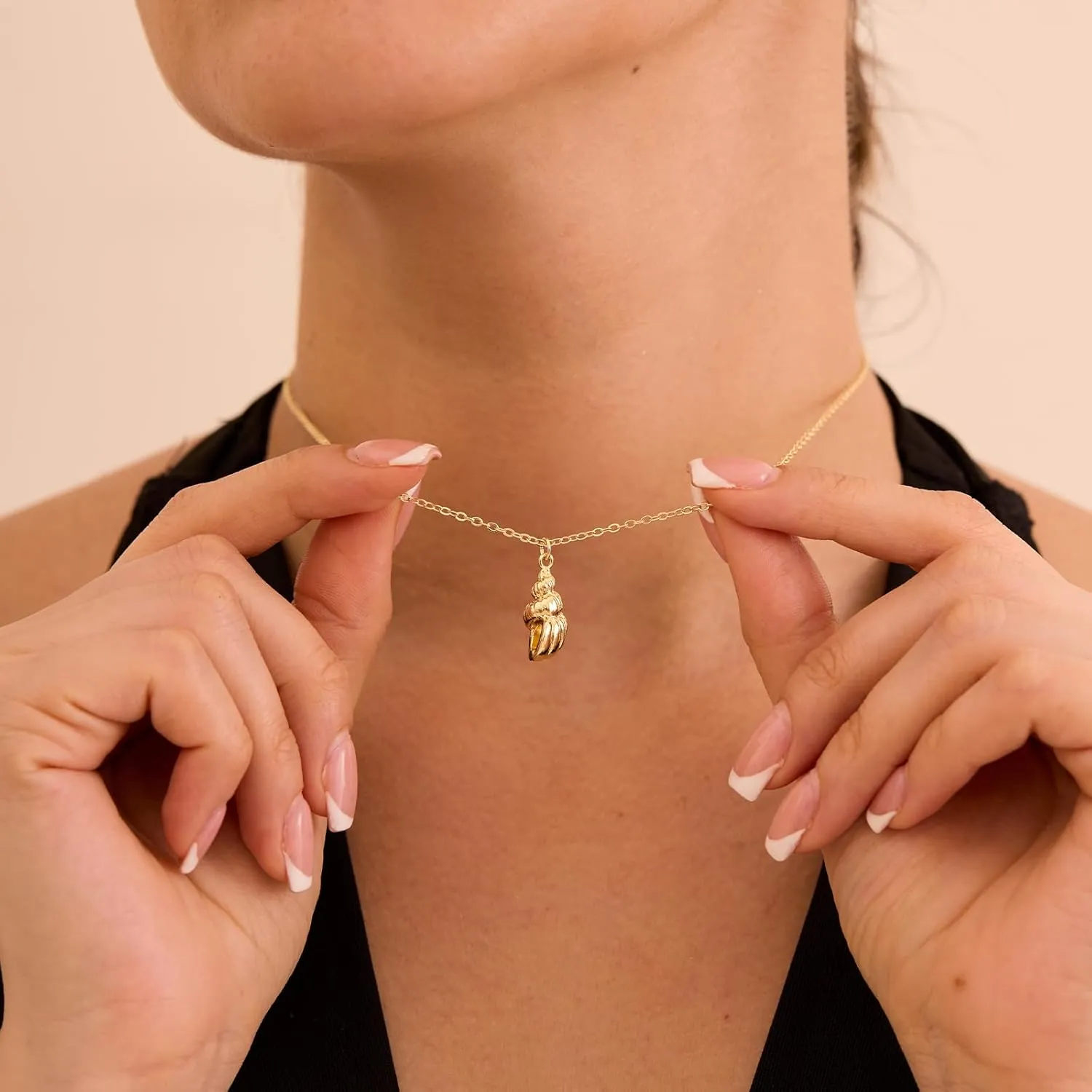 Gold Necklace for Women - 14K Gold Plated Dainty Star, Fish, Shell, Boot, Sun, Volleyball, Seashell Pendant Minimalist Jewelry for Her