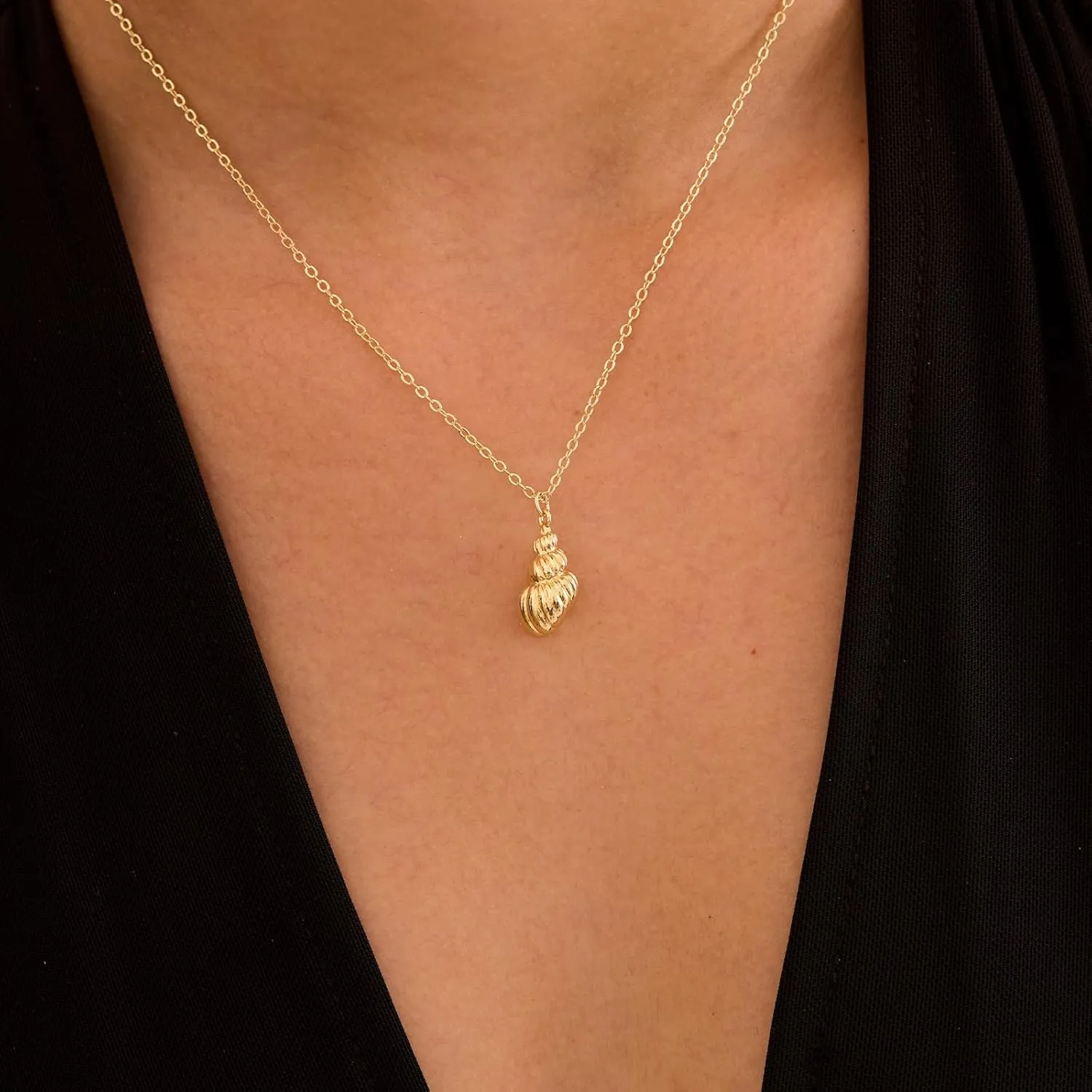 Gold Necklace for Women - 14K Gold Plated Dainty Star, Fish, Shell, Boot, Sun, Volleyball, Seashell Pendant Minimalist Jewelry for Her