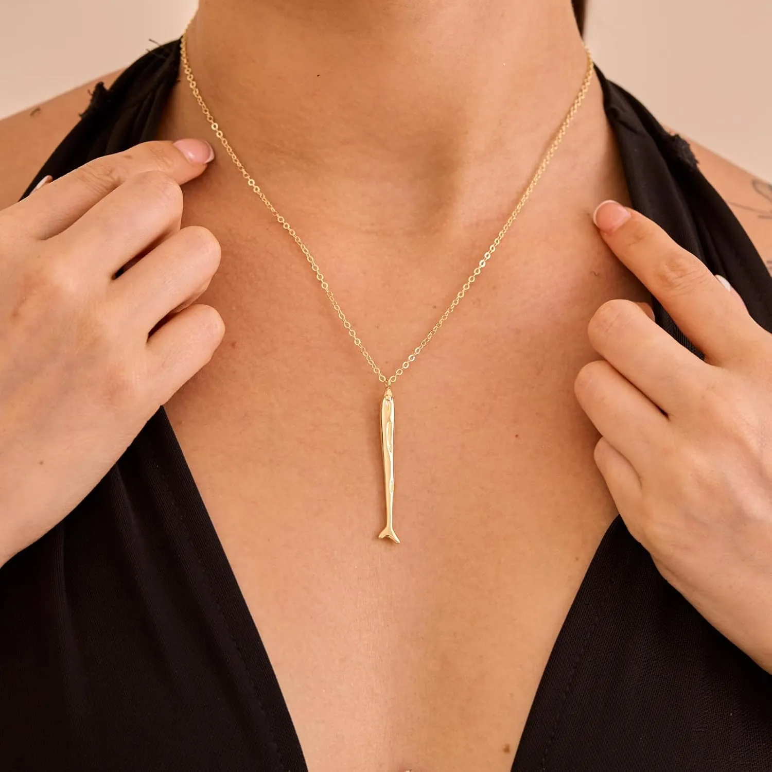 Gold Necklace for Women - 14K Gold Plated Dainty Star, Fish, Shell, Boot, Sun, Volleyball, Seashell Pendant Minimalist Jewelry for Her