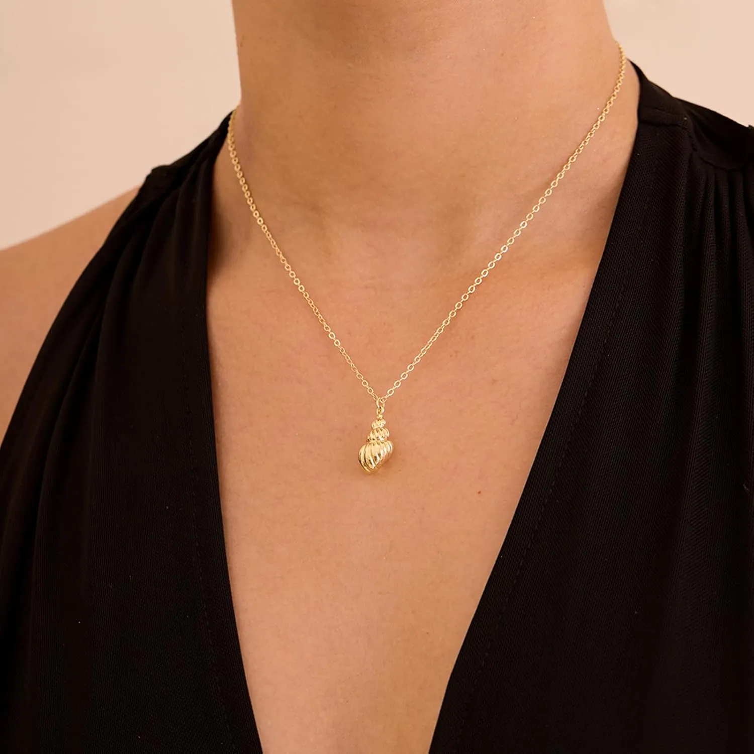 Gold Necklace for Women - 14K Gold Plated Dainty Star, Fish, Shell, Boot, Sun, Volleyball, Seashell Pendant Minimalist Jewelry for Her