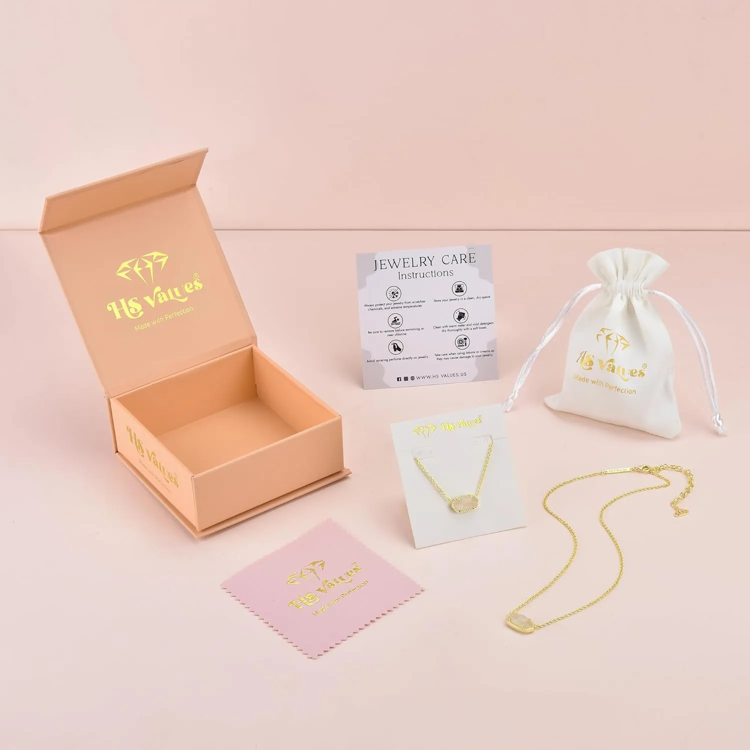 Gold Pendant Necklace - 14K Gold Plated Jewelry- Stylish Crystal Stone Necklace - Fashionable Pendant Necklace for Birthday, Wedding, Valentines and Everyday Jewelry For Women