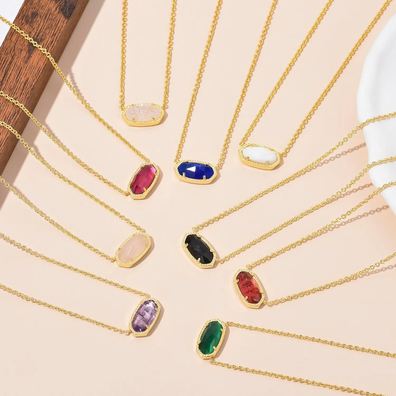 Gold Pendant Necklace - 14K Gold Plated Jewelry- Stylish Crystal Stone Necklace - Fashionable Pendant Necklace for Birthday, Wedding, Valentines and Everyday Jewelry For Women