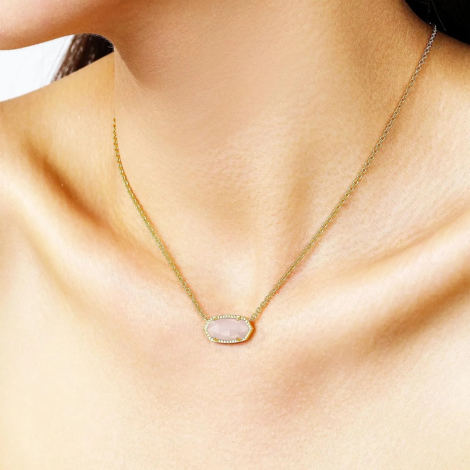 Gold Pendant Necklace - 14K Gold Plated Jewelry- Stylish Crystal Stone Necklace - Fashionable Pendant Necklace for Birthday, Wedding, Valentines and Everyday Jewelry For Women