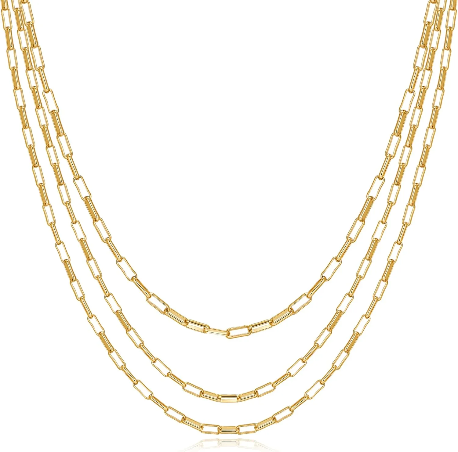 Gold Plated Layered Necklaces for Women Dainty Stacked Chain Necklace Layering Choker Fashion Jewelry