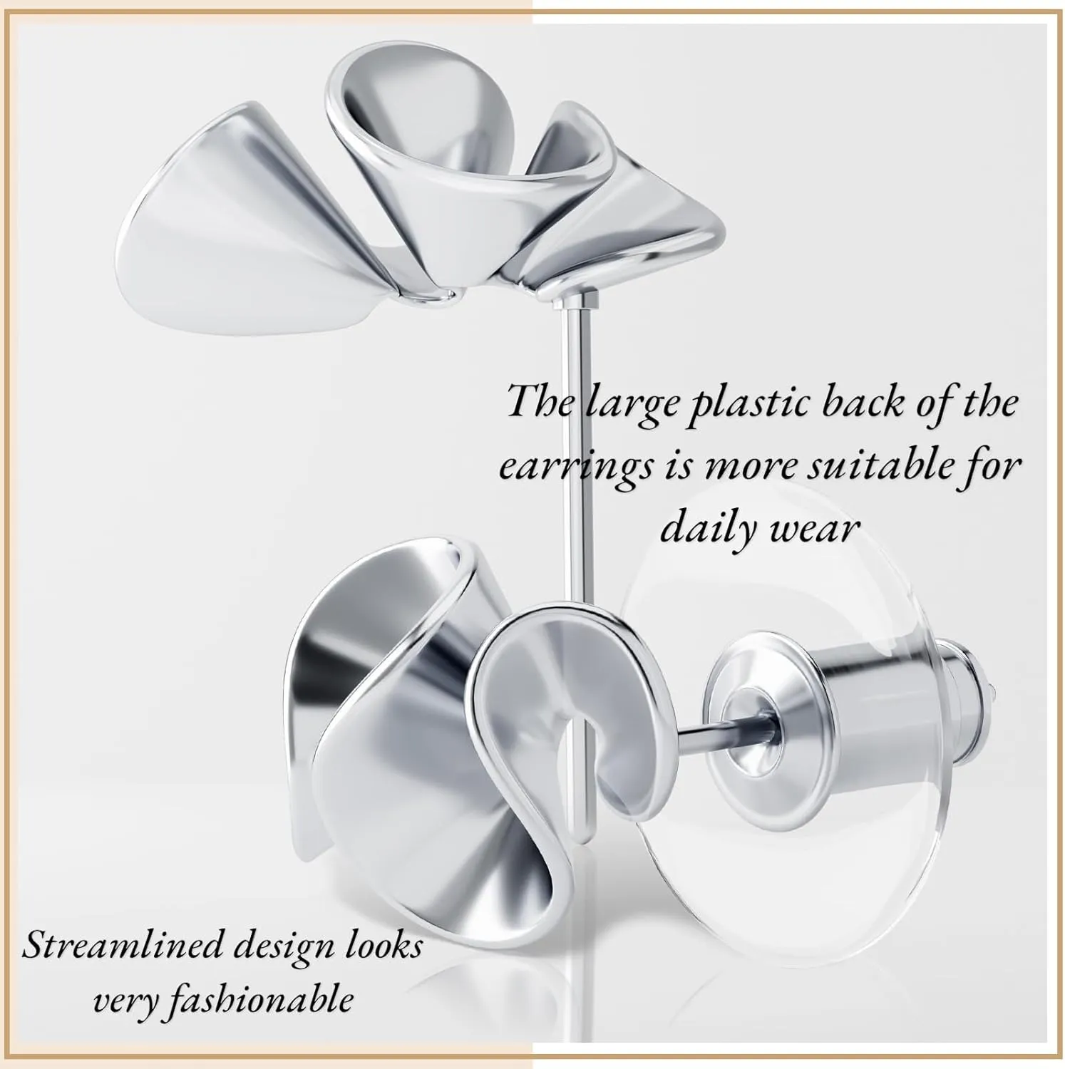 Gold Stud Earrings for Women, 14K Gold Plated Non Tarnish Nickel Free Hypoallergenic Earrings for Sensitive Ears, Dainty Small Love Knot Clover Teardrop Stud Earrings