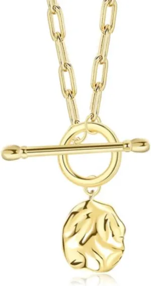 Gold Toggle Necklace  18K Gold Plated Rope Chain with Stylish Toggle Clasp, A Versatile Gold Chain for Womens Jewelry Collection - Adjustable Pendant Necklace Ideal for Any Occasion