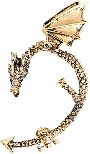 Gothic Punk Temptation Metal Dragon Bite Ear Cuff Clip Earring Retro Animal Non-Piercing Wrap Clip Earring Fashion Jewelry for Women Gift 1PC