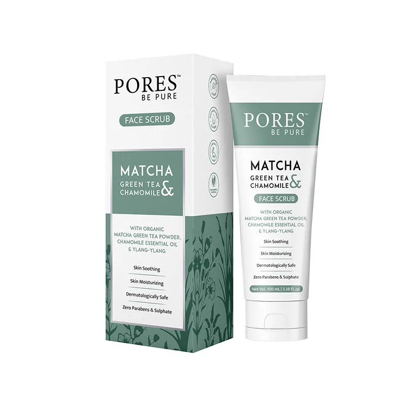 Green Tea Gel Face Scrub - With Chamomile & Ylang-Ylang - 100 mL