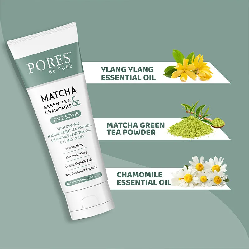 Green Tea Gel Face Scrub - With Chamomile & Ylang-Ylang - 100 mL
