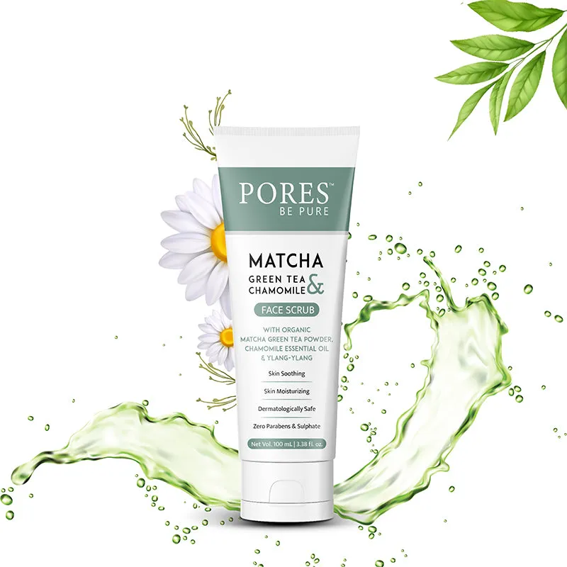 Green Tea Gel Face Scrub - With Chamomile & Ylang-Ylang - 100 mL
