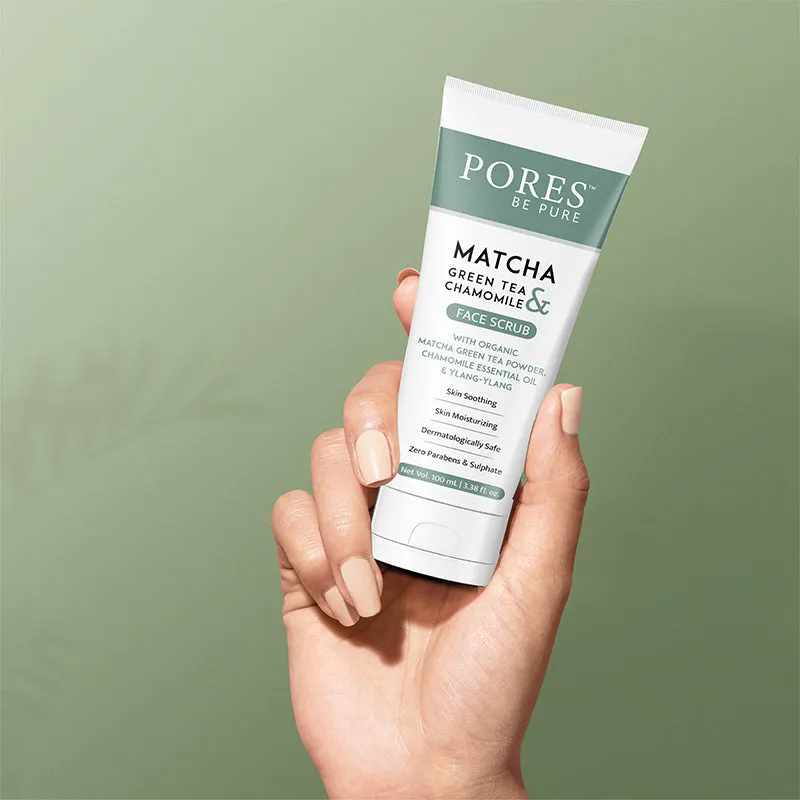 Green Tea Gel Face Scrub - With Chamomile & Ylang-Ylang - 100 mL