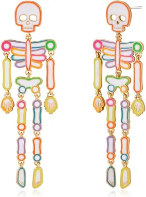 Halloween Earrings for Women Bat Pumpkin Black Cat Witch Hat Skull Earrings Costume Party Jewelry