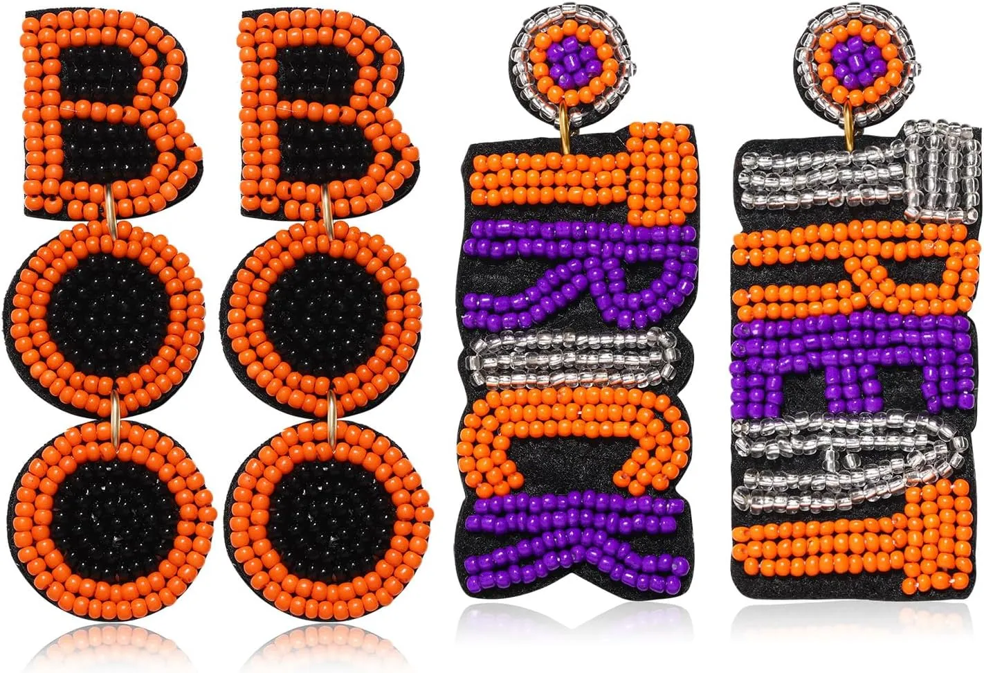 Halloween Earrings for Women Beaded Boo Trick Treat Earrings Spooky Pumpkin HOCUS POCUS Earrings Halloween Jewelry Costume Accessories Holiday Gifts