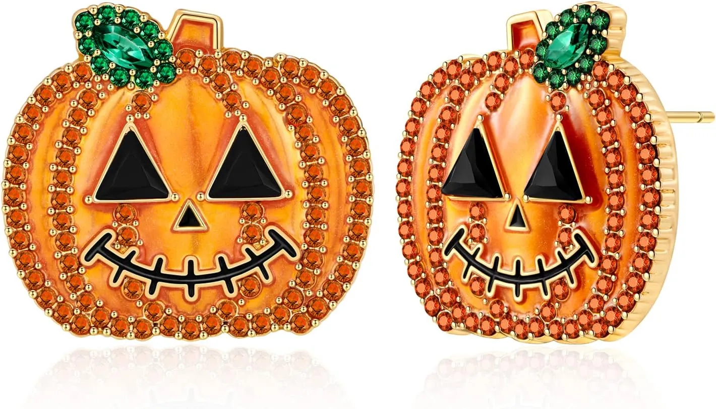 Halloween Earrings for Women Witch Hat Pumpkin Ghost Maple Skull Spider Earrings Holiday Festive Jewelry Present