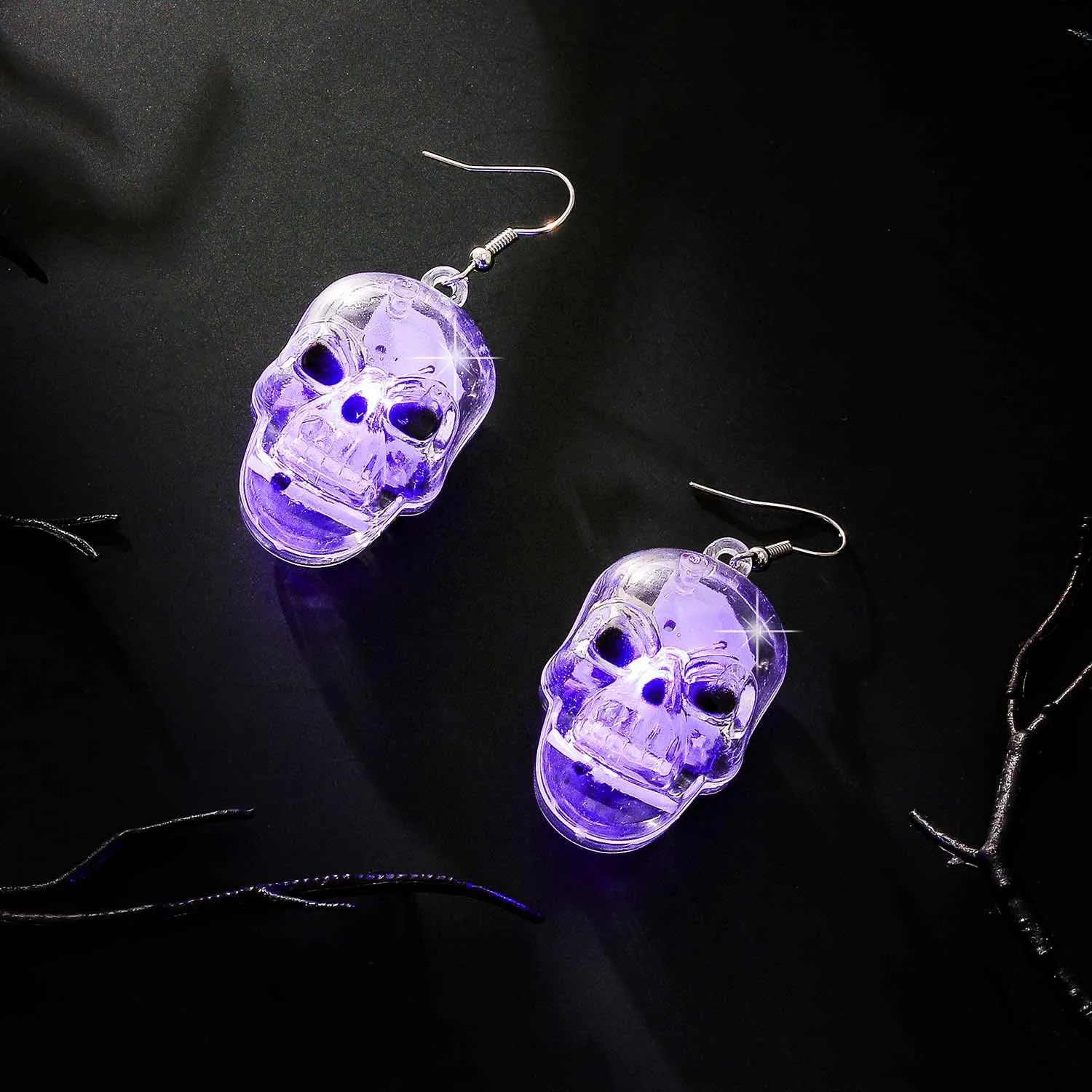 Halloween Light Up Earrings Led Skull Spider Dangle EarringsGrowing Pumpkin Ghost Drop Earrings Cute Holiday Festive Party Earrings Jewelry for Women