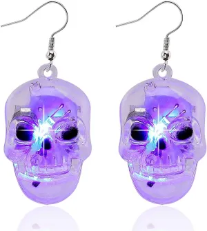Halloween Light Up Earrings Led Skull Spider Dangle EarringsGrowing Pumpkin Ghost Drop Earrings Cute Holiday Festive Party Earrings Jewelry for Women