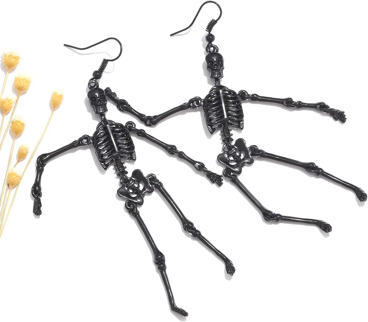 Halloween Skeleton Earrings Spooky Skull Skeleton Dangle Earrings for Women Costume Dress Up Ghost Earrings Halloween Outfits Jewelry Accessories Gifts
