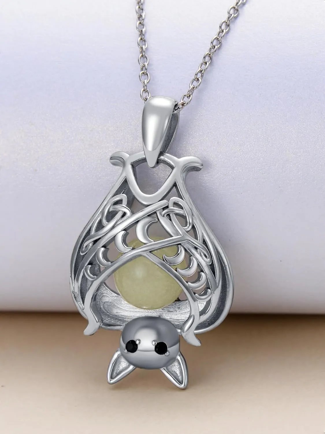 Halloween Skull/Bat/Pumpkin/Ghost Necklace for Women 925 Sterling Silver Halloween Jewelry Gifts for Women