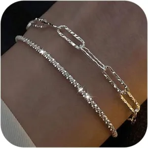 Hand Chain Bracelet Dainty Ring Bracelet Hand Chain for Women Gold Plated Bracelets Trendy Jewelry for Wedding Jewelry Birthday Gifts for Women