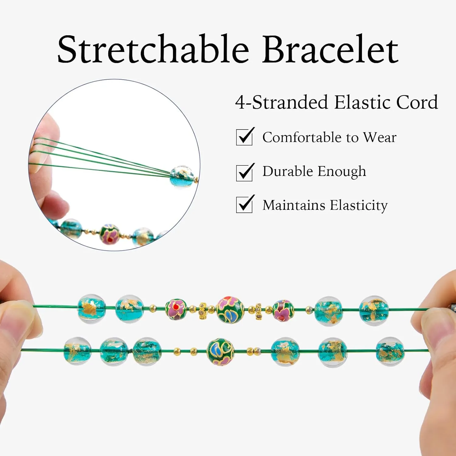 Handmade Beaded Bracelets for Women Men Teens, Gold Sliver Beads Bracelets  Bring Good Luck, Wealth, Prosperity  Unisex Stretch Protection Bracelet