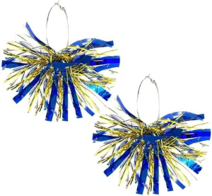 Hanukkah Earrings for Women Menorah Dove Star of David Metallic Glitter PomPoms Hoop Earrings Chanukah Earrings Jewish Hanukkah Cheerleader Holiday Jewelry