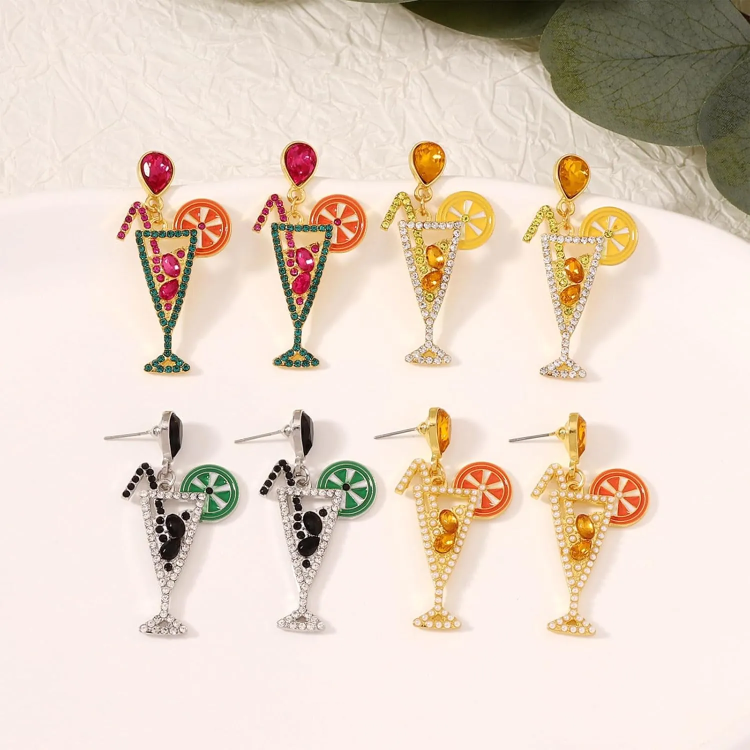 Happy New Year Earring for Women Sparkly Happy New Year Dangle Earrings Champagne Earrings Crystal Wine Glass Dangle Earrings new years eve earrings Festive Party Jewelry Gifts