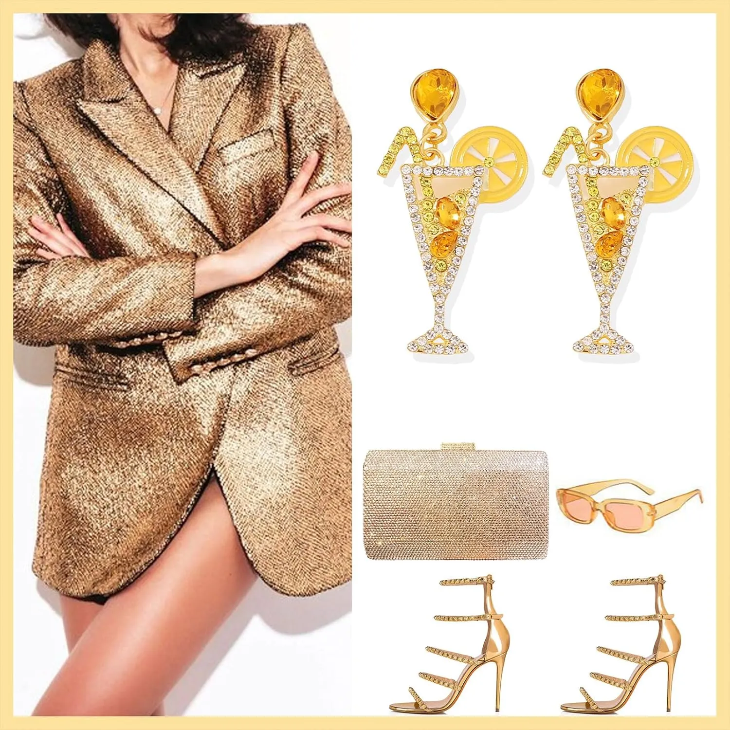 Happy New Year Earring for Women Sparkly Happy New Year Dangle Earrings Champagne Earrings Crystal Wine Glass Dangle Earrings new years eve earrings Festive Party Jewelry Gifts