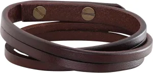 HAQUIL Artisanal Multi-Wrap Brown Leather Bracelet with Vintage Metal Accents for Men