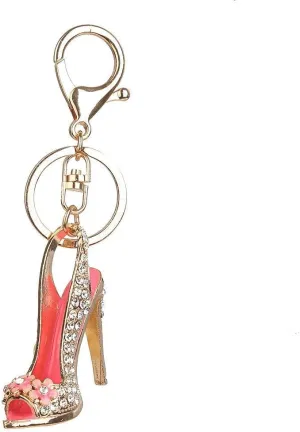 High Heel Elegant Shoe Keychain Sparkling Charm Stylish Key Ring Crystal Keychain Purse Handbag Pendant