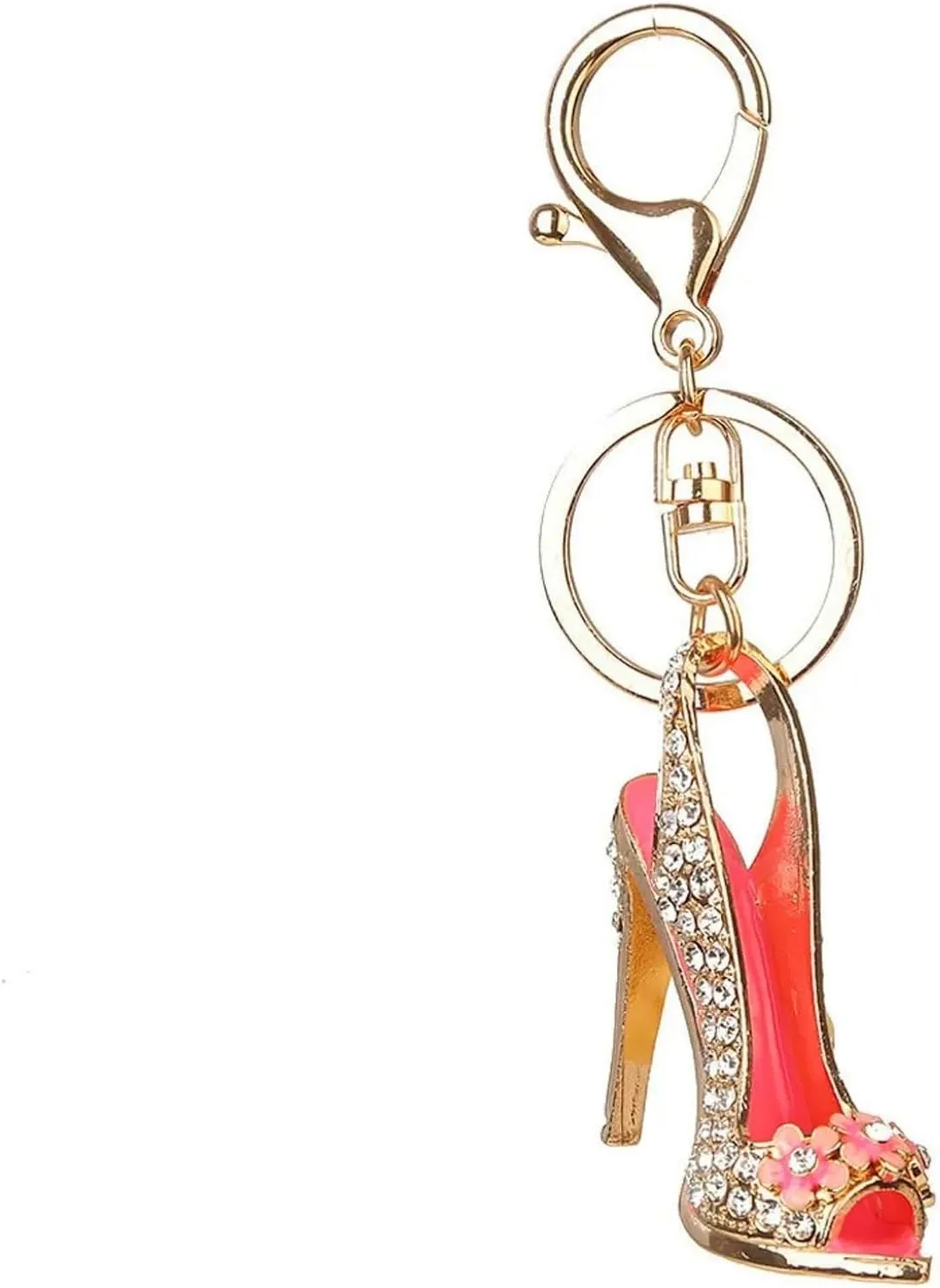 High Heel Elegant Shoe Keychain Sparkling Charm Stylish Key Ring Crystal Keychain Purse Handbag Pendant