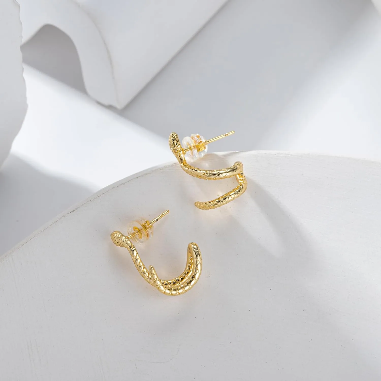 Huggie Earrings for Women-14K Gold/Silver Plated Starfish Butterfly Snake Feather Bee Leaf Dangle Earrings for Women Gold Hoop Earrings